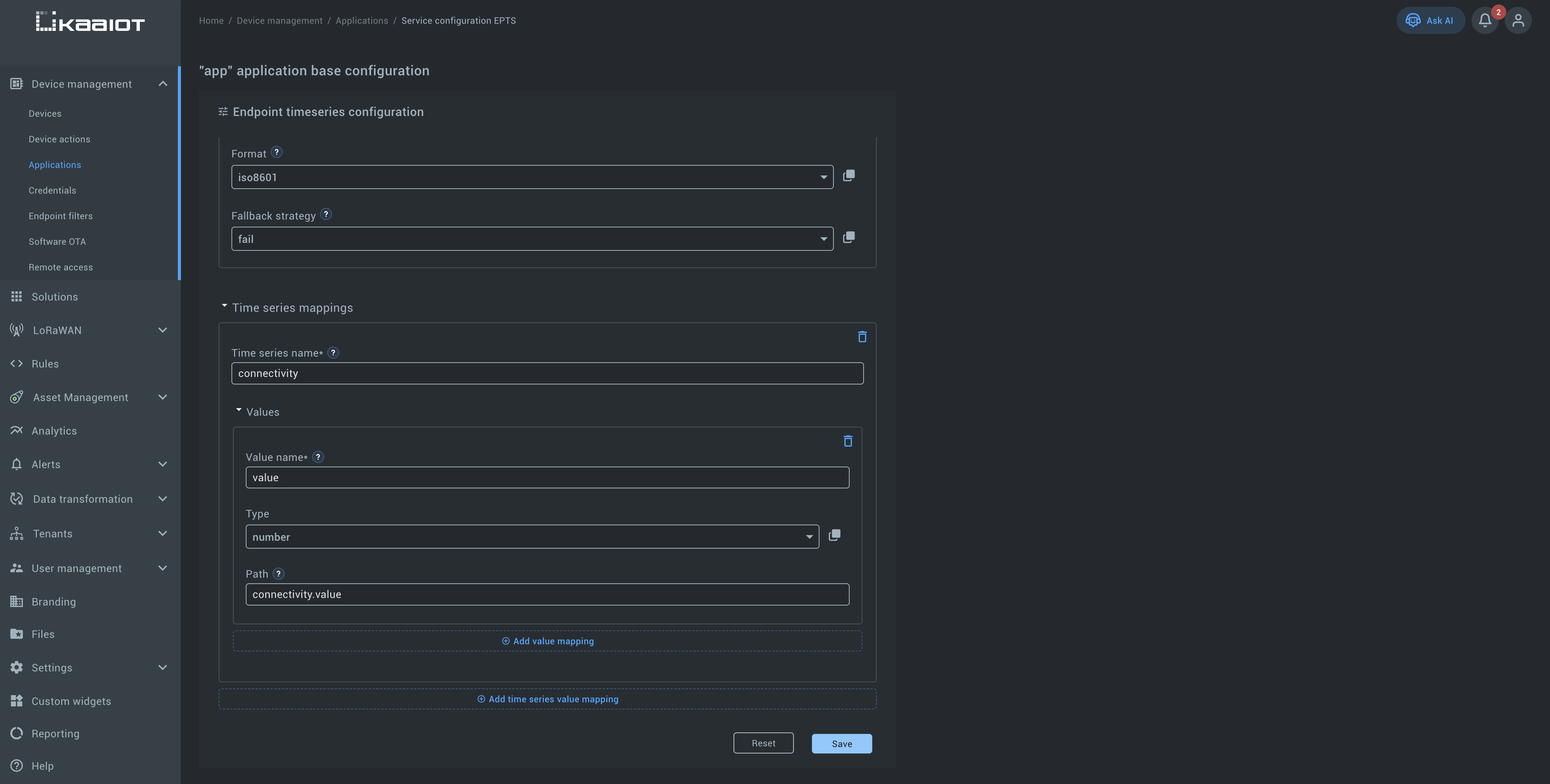 EPTS configuration