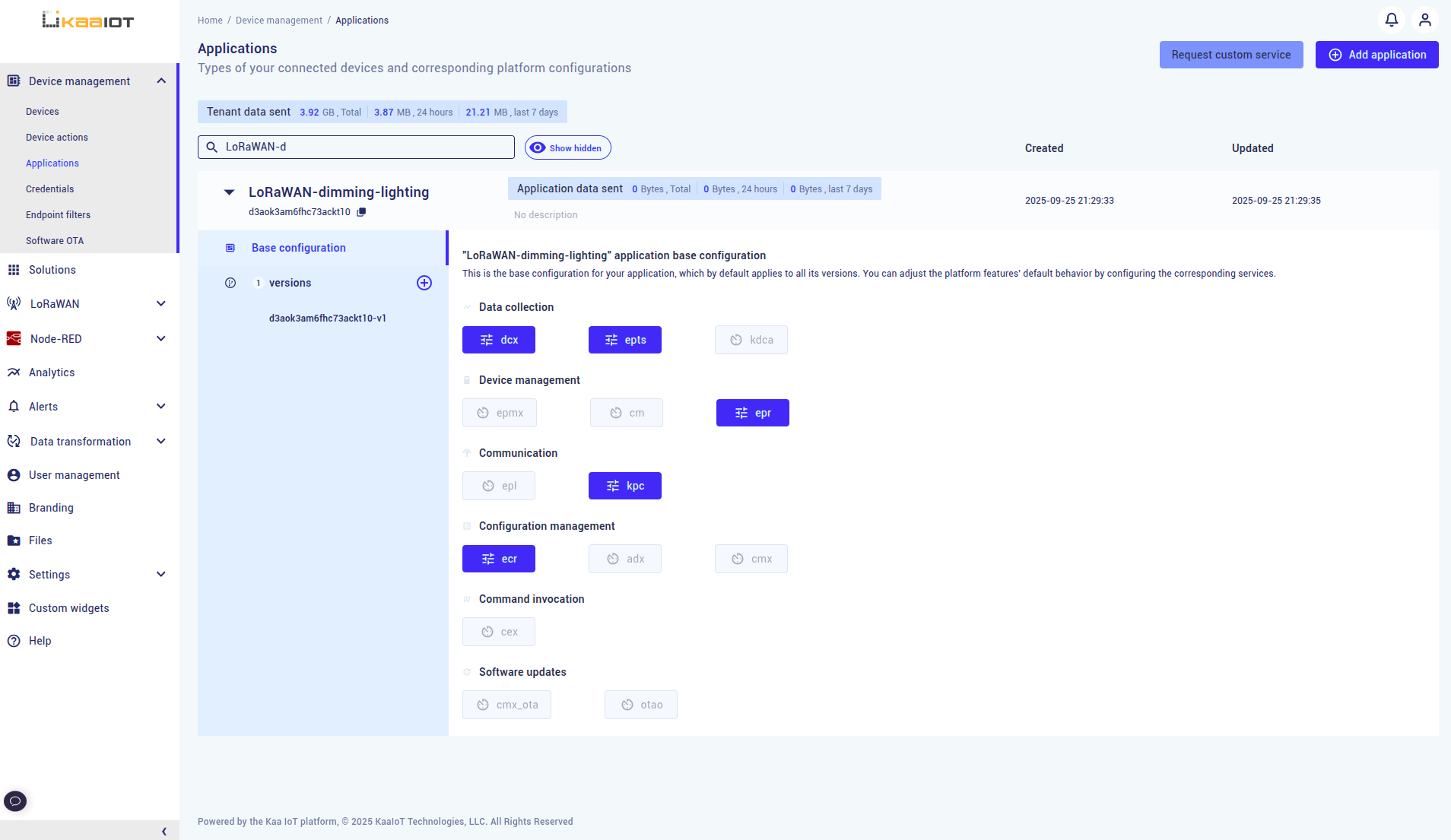 Create Kaa next application