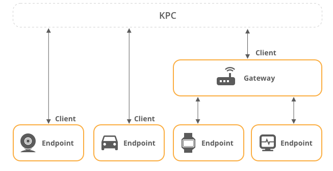 Diagram showing device containing endpoints