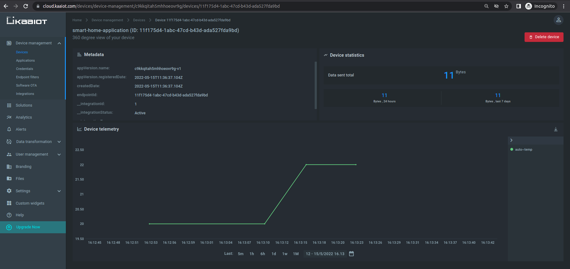 Device telemetry data