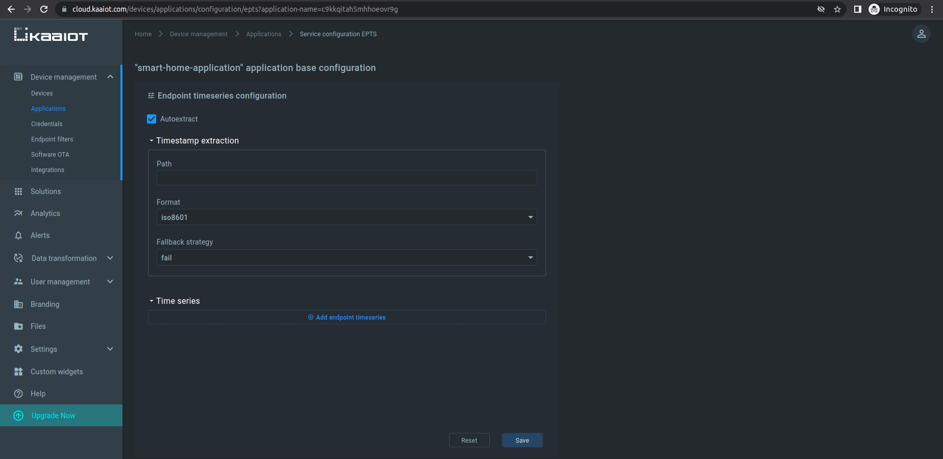 Enable time series auto extract