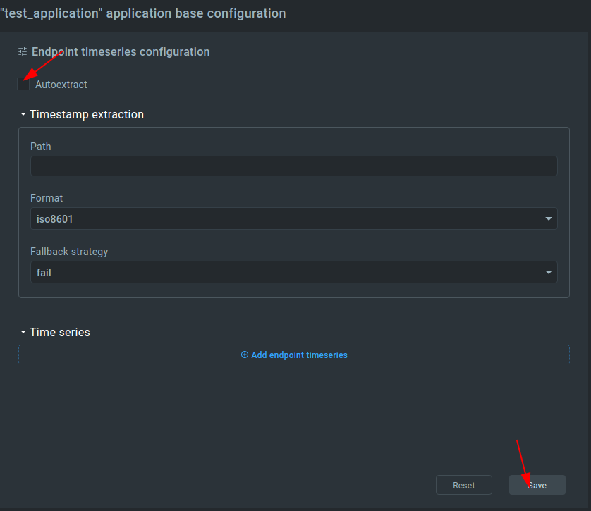 Enable time series auto extract