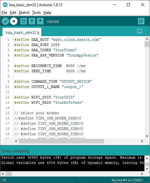 Arduino upload