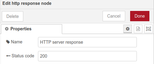HTTP response node