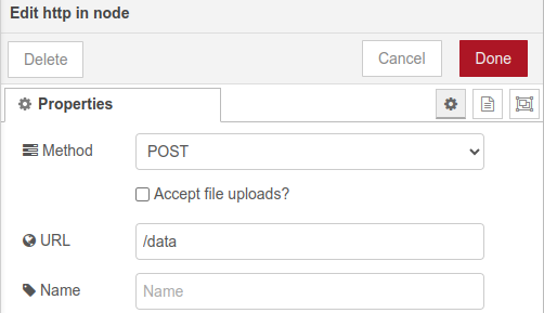 Node-RED flow configuration Node-RED flow configuration